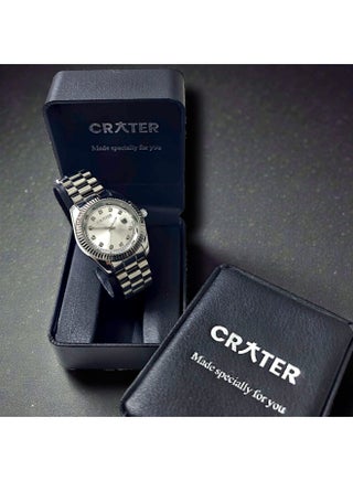 CRATER Men's Luxury Royal Watch – Stainless Steel Classic Design with Calendar, Water Resistant – Includes Original Brand Gift Box (Silver/Silver) - view 4